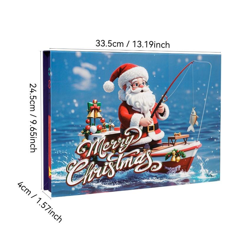 Hot Sale New Fishing Advent Calendar 2024,24 Days Fishing Lure Christmas Countdown Calendar Fishing Tackle Xmas Gift for Anglers