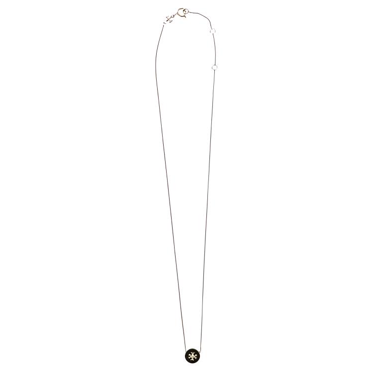 Tory Burch Logo Design Enamel Brass Necklace Women necklace Gold 24A90549_700