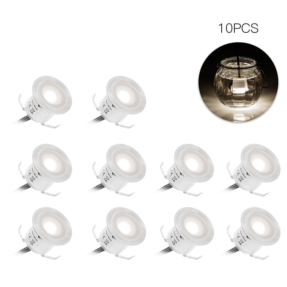 10 шт. светодиодный палубный светильник 0,6 Вт 500 лм SMD2835, небольшой встраиваемый в землю, подземный, IP67, водонепроницаемый