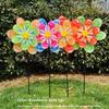 Colorful Traditional Windmill PVC Standing Lawn Flower Pinwheel  Outdoor Party Picnic Decor