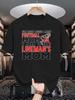 Unisex Crew Neck Tee Football Mom Retro Letter Graphic Print Soft Cotton Loose Short Sleeve Summer Casual Male Streetwear Tops