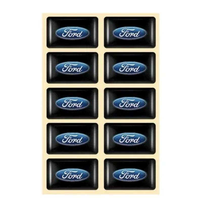 Автомобильная наклейка 2026 Ford Новый 2025 Горячая 10 шт. Автомобильный стайлинг 3D Эпоксидные наклейки для украшения руля и приборной панели автомобиля Для Ford Fiesta E