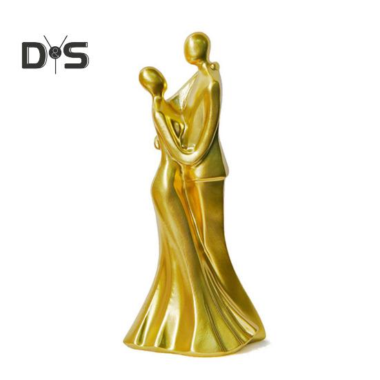 Dancing Couple Statue Resin Abstract Couple Ornament Desktop Hugging Couple Sculpture for Bedroom Living Room Decor Wedding Gift