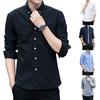 Блуза Slim Fit, однотонная, весенняя, на пуговицах сверху