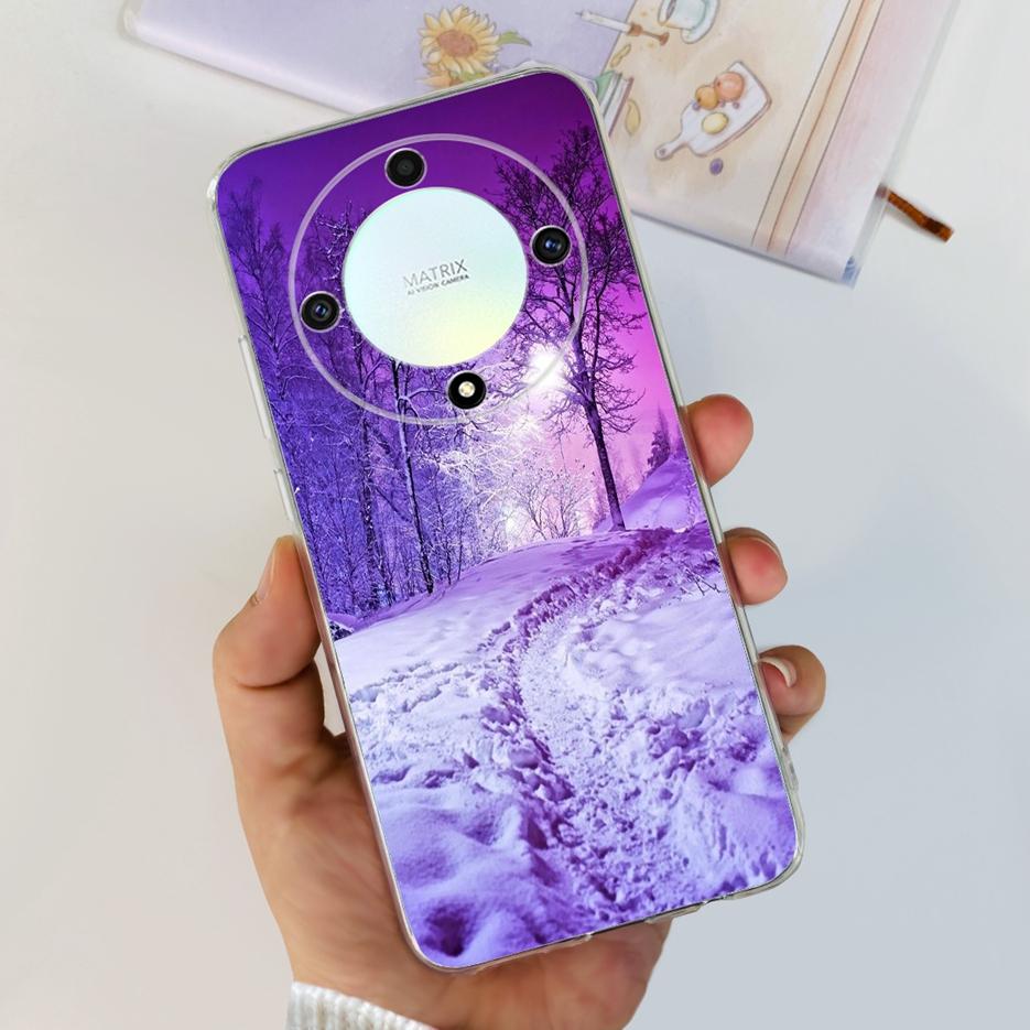 For Honor X9b 5G Case ALI-NX1 Cute Cat Butterfly Painted Cover Soft Silicone Phone Cases For Honor X9b X 9b HonorX9b Soft Fundas
