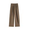 Coffee wide-leg pants women's autumn and winter velvet Yamamoto style high waist and thin European cotton velvet floor pants casual pants women