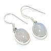 Натуральный Радужный Лунный Камень Драгоценный Камень 925 Проба Стерлинговое Серебро Серьга 1.25" O7e86