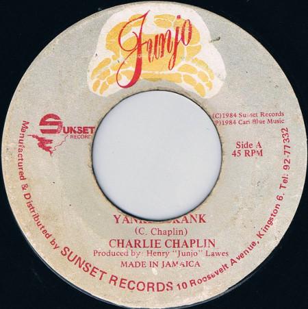 7inch Record CHARLIE CHAPLIN Yankee Skank NONE Junjo 1984 Jamaica Reggae Ska Dub Used