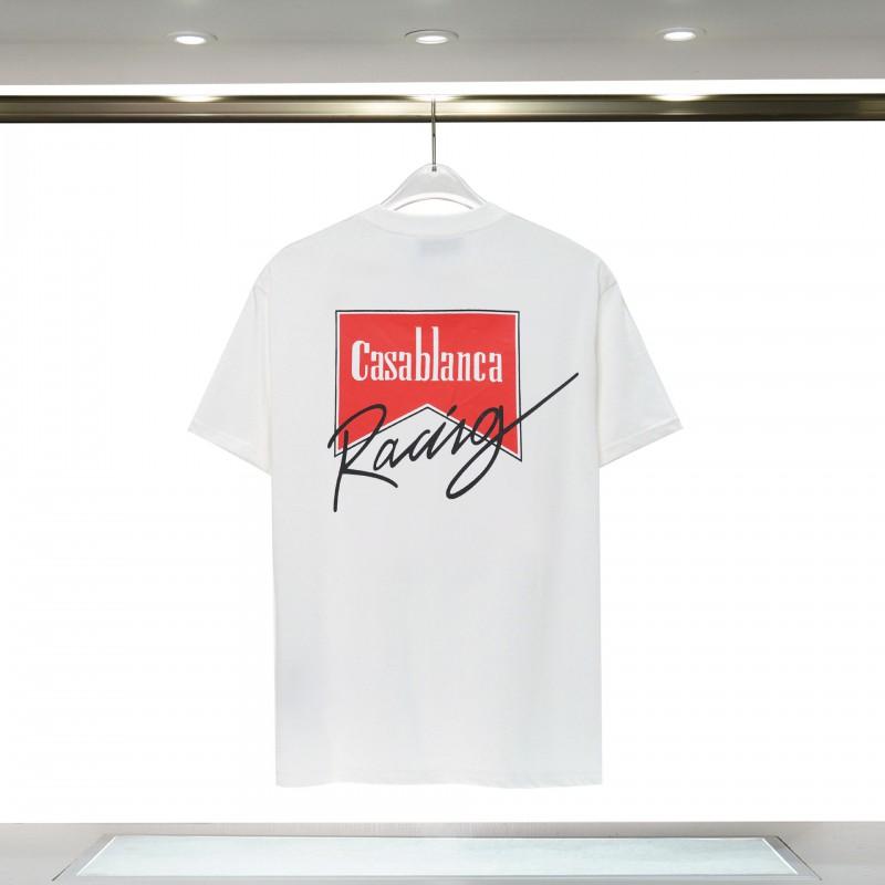 Casablanca Short Sleeve T Shirt Men Women Hip Hop Style Casual Top Cotton Blend