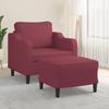 VidaXL Armchair with Footrest Bordeaux Red 60 Cm Fabric, Sofa, Armchair, TV Armchair, Single Sofa, Sofa, Sofa 3201133