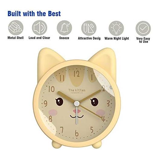 Милые животные в форме будильника с двумя звонками, бесшумные дорожные часы, студенческие настольные часы, детские ночники, прикроватные часы