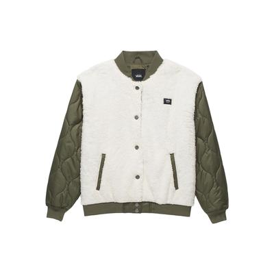 Куртка-бомбер с нашивкой-логотипом и воротником-стойкой Женские куртки Белый Зеленый VN000F8NKCZ