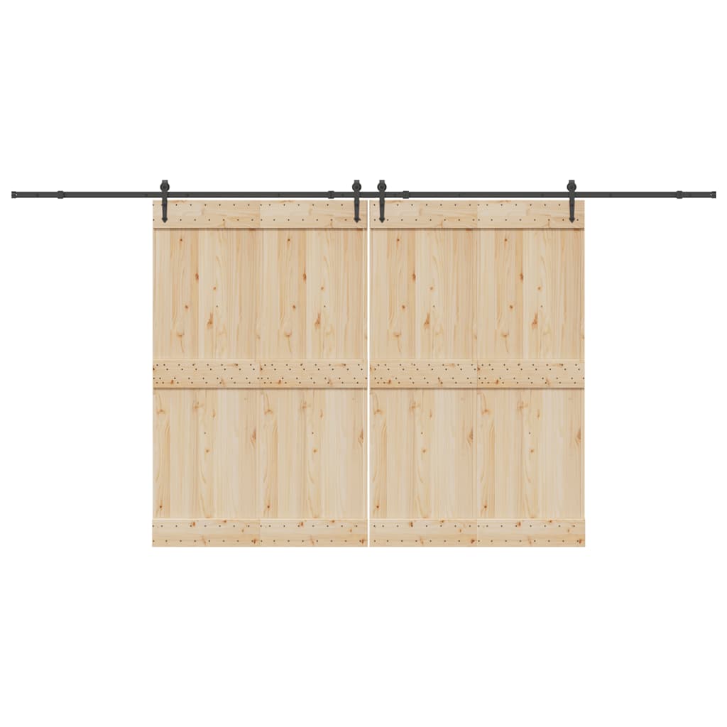 Sliding Door Hardware Set 427 cm Steel Black