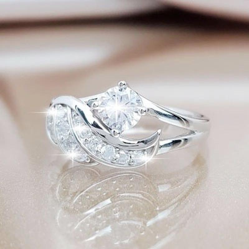 Классические модные женские кольца, металлическое золотого цвета, белое циркониевое кольцо для женщин, романтическое кольцо для невесты и девочек, свадебные украшения, подарок