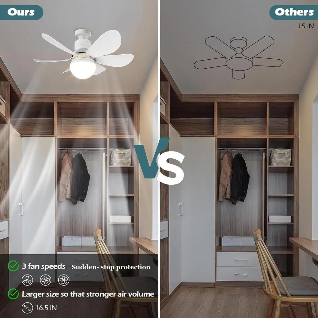 40W LED Ceiling Fan Lamp E27 With Remote Control Safety Removable Fan Blades Fan Light Silence For Room Home Lighting