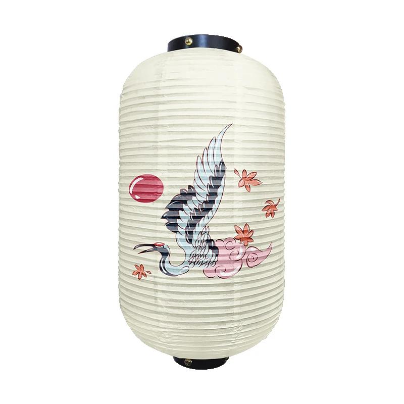 Chinese Traditional Crane Pattern Lantern Beautiful Ukiyo-e Style Paper Cuisine Sake Pub Bar Izakaya Restaurant Decor Lantern