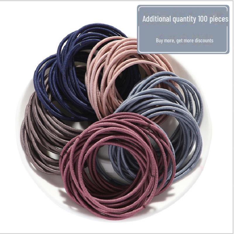 Thin Macaron Color Rubber Hair Band - Cute Korean Style Headband for Women and Students