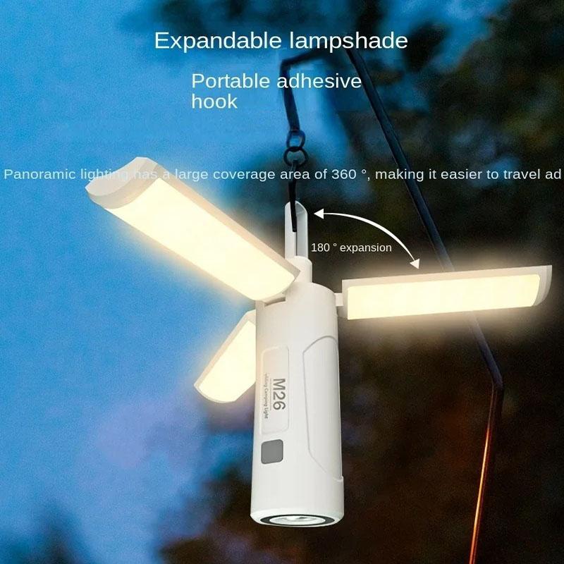 Portable Waterproof Camping Light Outdoor Lighting Foldable Strong Magnetic suctionRechargeable Emergency Lamp Travel Tent Light