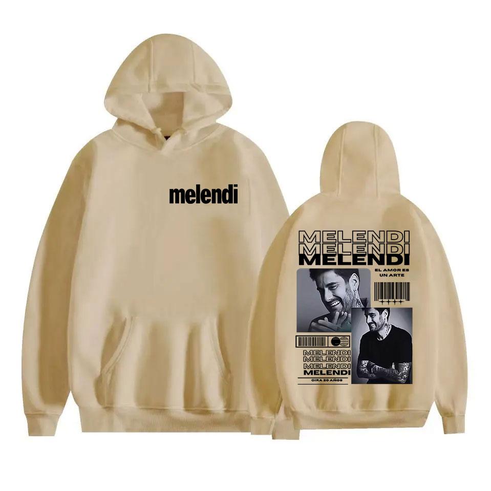 Графическая толстовка унисекс Melendi Мерч испанского певца Свитшот с принтом Коллаж из винтажных фото Постерный принт Поп-музыка Уличная одежда Топ для фанатов музыки