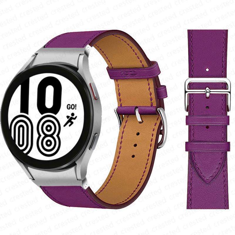20mm Band For Samsung Galaxy Watch 6 4 classic/5 Pro 44mm 40mm 47mm 43mm 45 No Gaps Leather Bracelet Correa Galaxy Watch 6 Strap