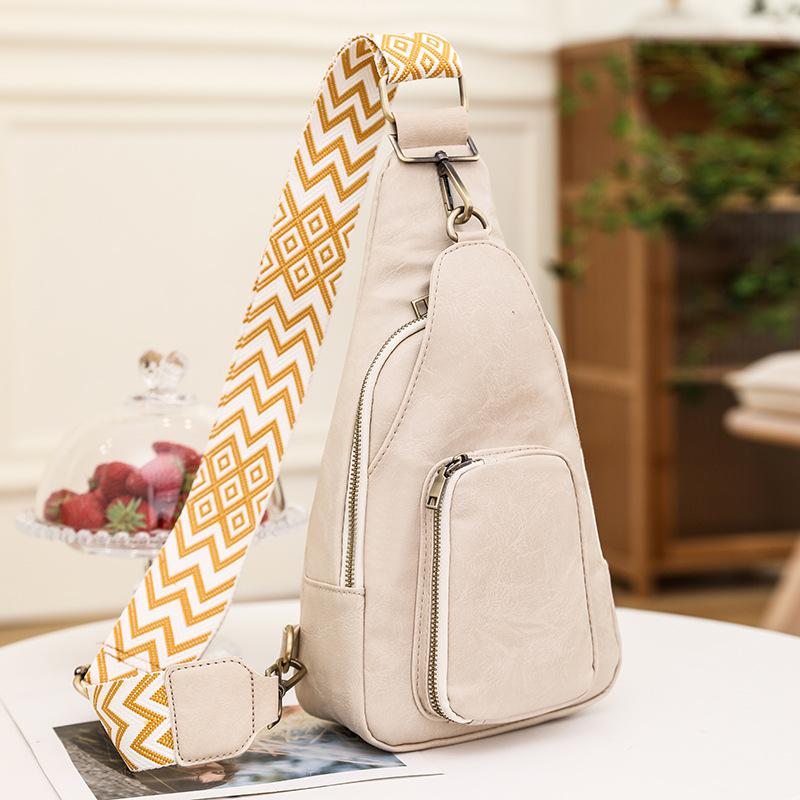 Винтажная ПУ сумка-кроссбоди на грудь с регулируемым ремешком и застежкой-молнией