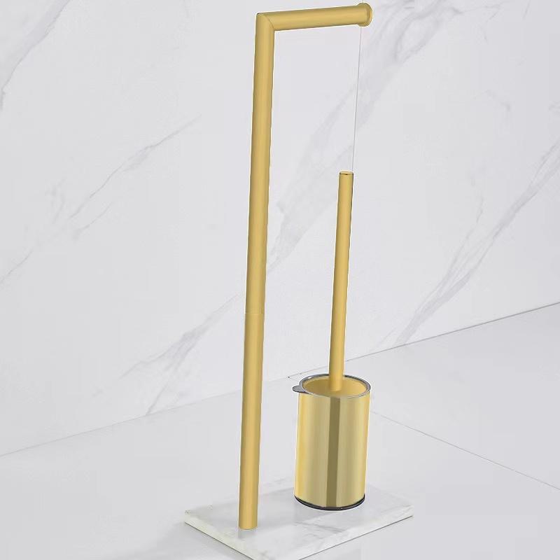 Ершик для унитаза из нержавеющей стали с держателем для туалетной бумаги, светлая роскошная мраморная многофункциональная полка для хранения вещей, черная, вращающаяся