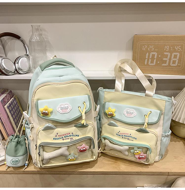 Schoolbag high-value pain bag schoolbag for female primary school students 1-1 grades large-capacity junior high school students cute girl double girl