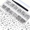 1set 2000 Pieces Flat Back Gems Rhinestones 6 Sizes (1.5-6 Mm) Round Crystal Rhinestones with Pick Up Tweezer and Rhinestones Picking Pen