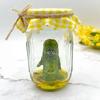 Grumpy Pickle Sculpture In Clear Jar Sad Anxious Pickled Cucumber Figurine Statue Home Office Desktop Decoration Ornament Christmas Gift