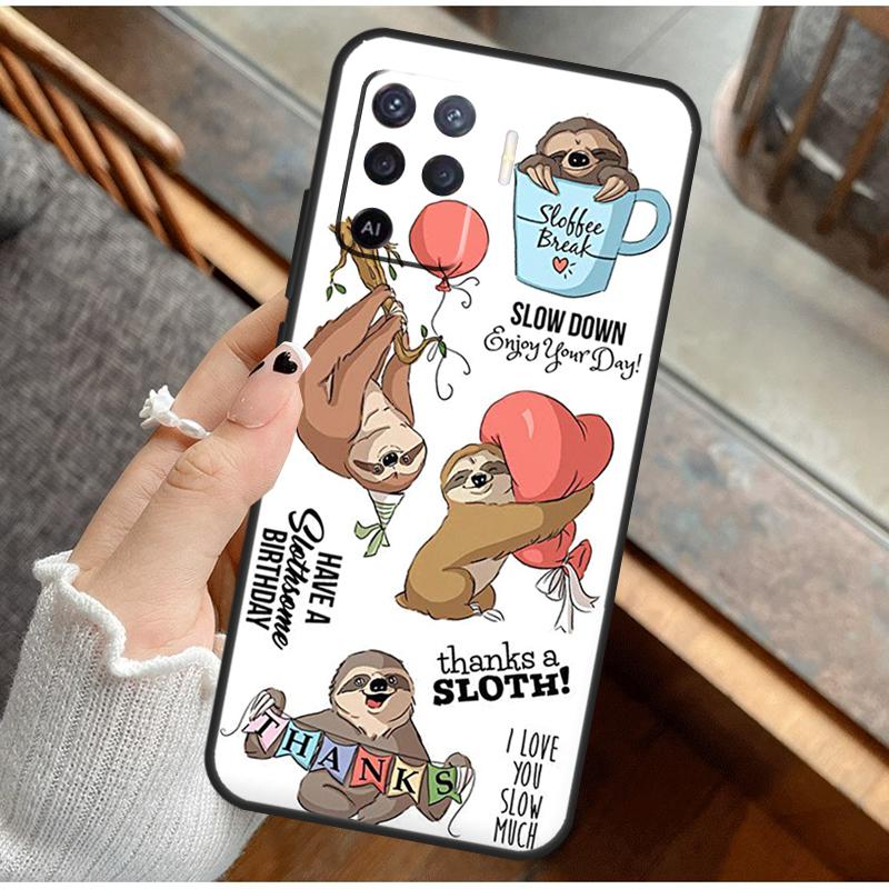 Забавный Милый Ленивец Чехол Для Телефона Для Oppo A38 A58 A74 A15 A80 A60 A40 A94 A54 A98 A78 A18 A16 A76 A96 A17 A77 A57S