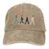 Retro The Beatle Walking Road Baseball Cap Unisex Style Distressed Denim Snapback Cap Outdoor Summer Unstructured Soft Hats Cap