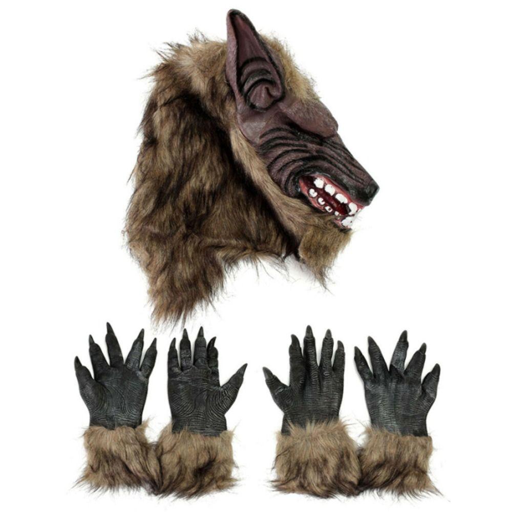 Latex Latex Wolf Head Mask Horror Halloween Wolf Costume Kids Gift Halloween