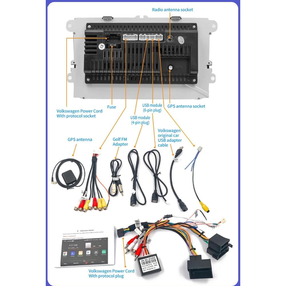 Car Radio Multimedia Player For Volkswagen/Golf/Polo/Tiguan/Passat/b7/b6/SEAT/Leon/Skoda/Octavia 2 Din Android Carplay GPS Autoradio 1+32GB