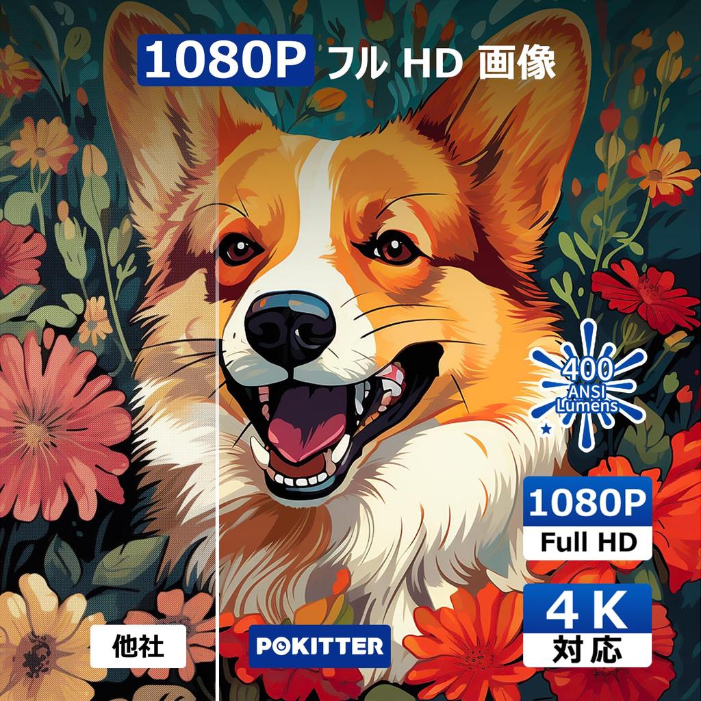 POKITTER Relaks Projector Home Small Ceiling Android TV Netflix Official License Certification Home Theater 1080p Full HD Resolution