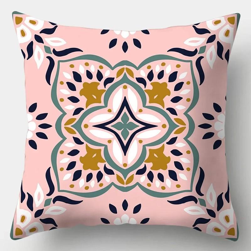 Colorful Geometric and Floral Pattern Cushion Covers Pattern Cushion Cover Suitable for Sofa Bedroom Car Pillow Cover