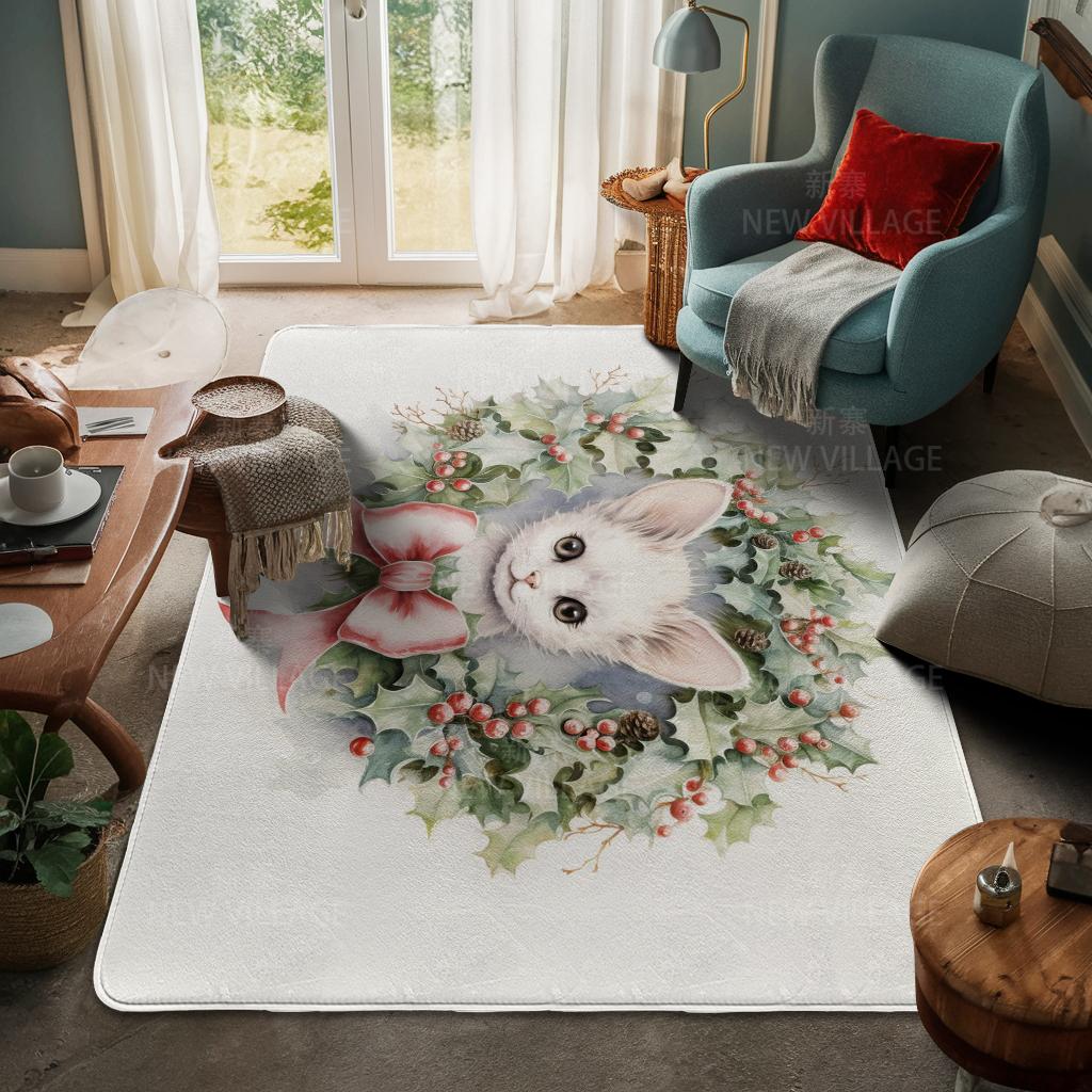 Ковер у входа в дом Домашний коврик у двери Гостиная Ванная Комната Ноги ванная комната Нескользящие коврики с водопоглощением для ванной Счастливого Рождества зима