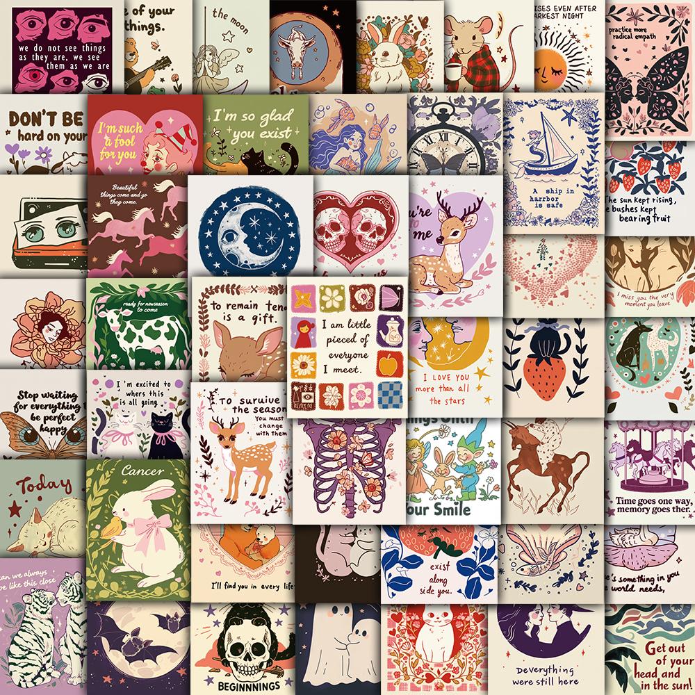 50/100PCS Weird Inspirational Sticker Aesthetic Motorcycle Funny Phone Laptop Luggage Creative Coffee Skateboard Car Stickers