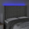 LED Headboard Light Grey 147x16x118 128 cm Velvet