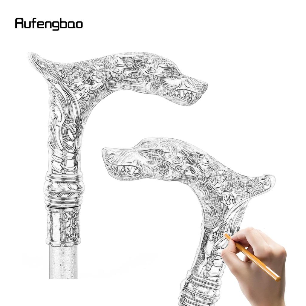 Big Teeth Wolf Fashion Walking Stick Decorative Vampire Cospaly Vintage Party Fashionable Walking Cane Halloween Crosier 93cm