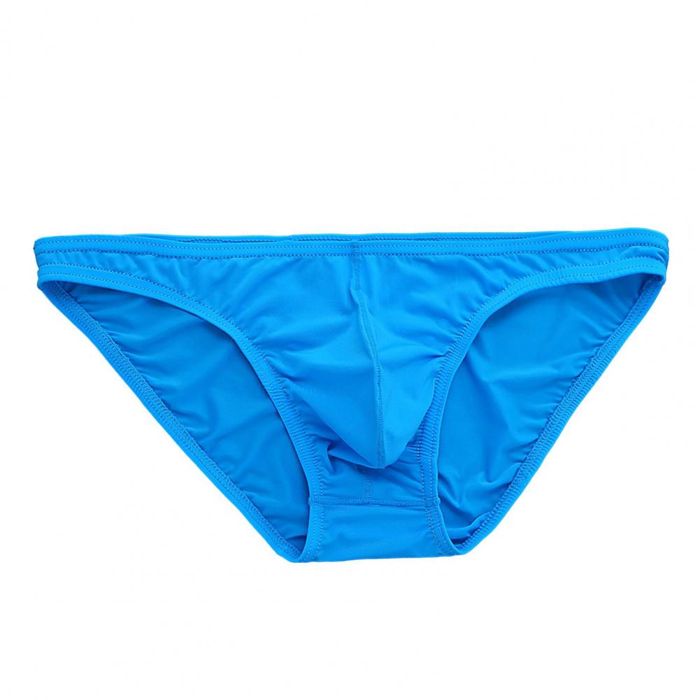 Men Briefs Ice Silk Ultra-Thin Low-Waist Underwear with Independent Bag Solid Color Elastic Breathable Panties
