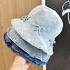 Джинсовые шляпы-ведерки с бантом, корейские кепки-бассейны для мужчин, модная солнцезащитная шляпа для путешествий