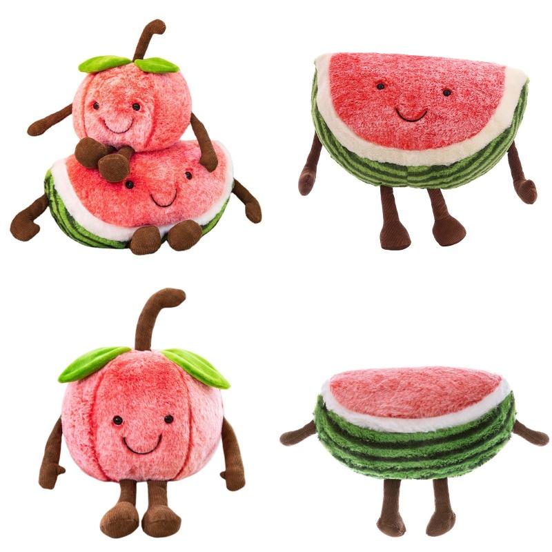 Cartoon Cherry Expression Plush Pillow Cute Fruit Stuffed Toy For All Ages 35cm 50cm 60cm