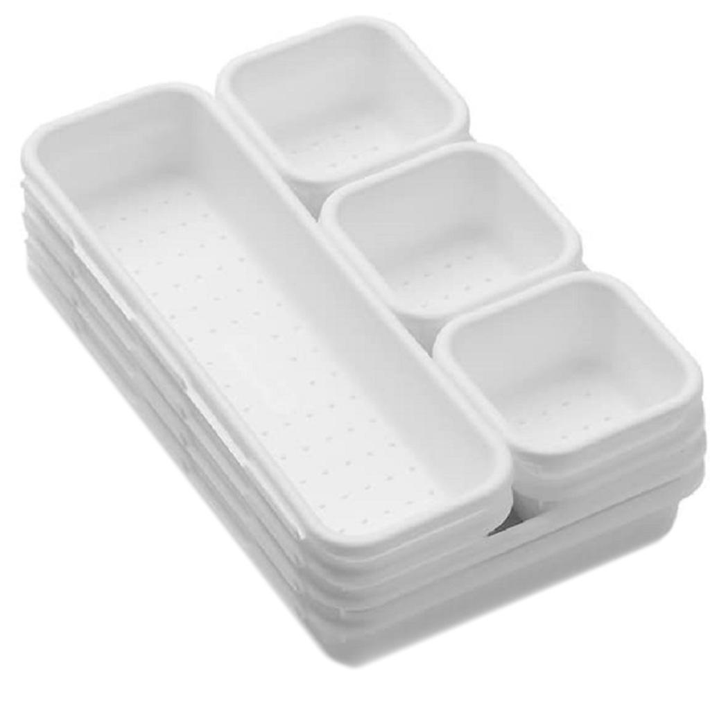 8Pcs Multifunctional Desk Drawer Bins Storage Organizer Trays Cosmetic Dividers