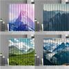 Natural Landscape Shower Curtains 3D Printing Scenery Polyester Waterproof Bathroom Curtain Bathtub Screens Home Decor with Hook