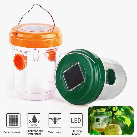 2/4 шт. Уличная подвесная ловушка для ос на солнечной батарее, ловушка для шершней и пчел