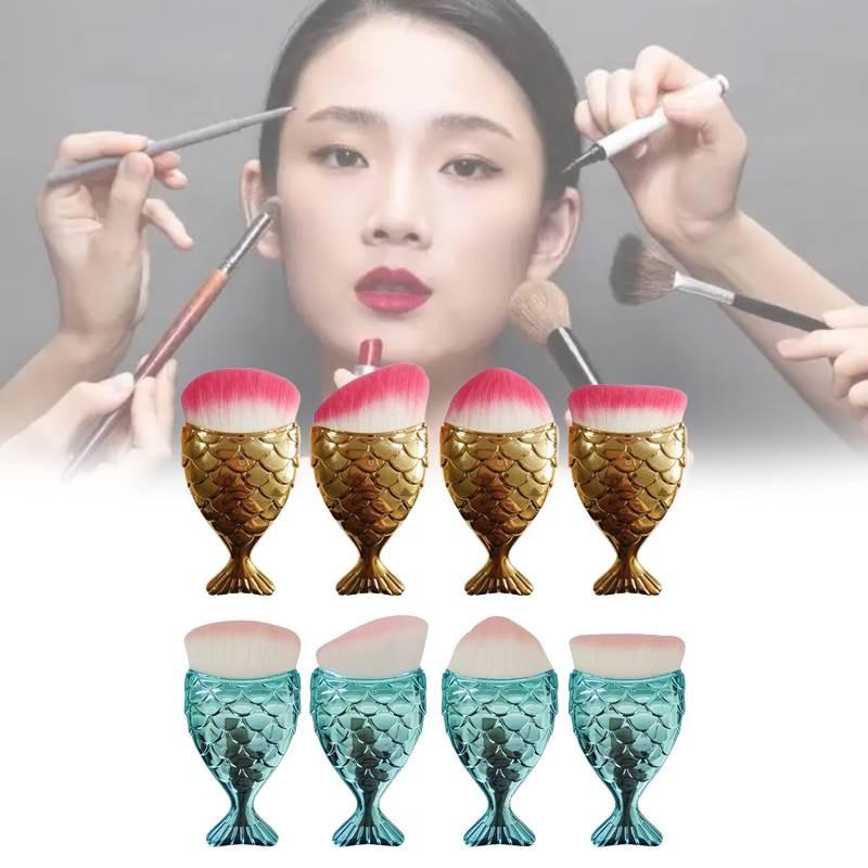 Косметическая кисть в форме русалки, прочная пластиковая ручка, профессиональные принадлежности, для дома