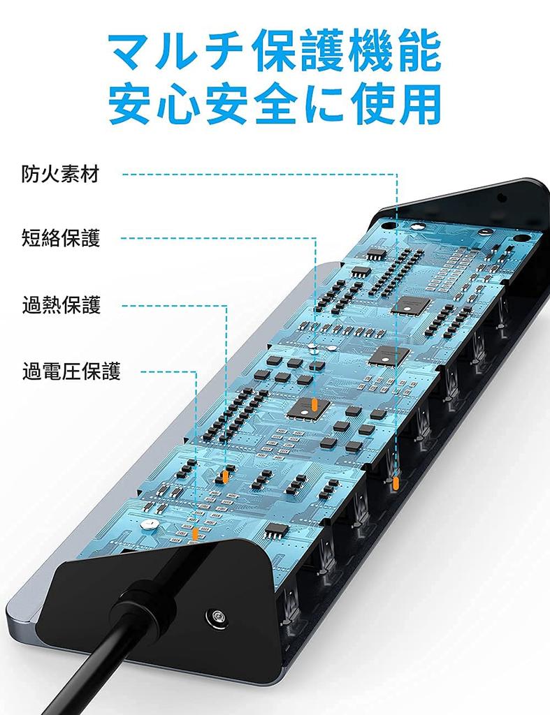 USB 3.0 Hub with 8 Ports, Independent Switches, 24W Power Supply, Aluminum Construction, and 1m USB Cable. High-Speed Data Transfer, Fast