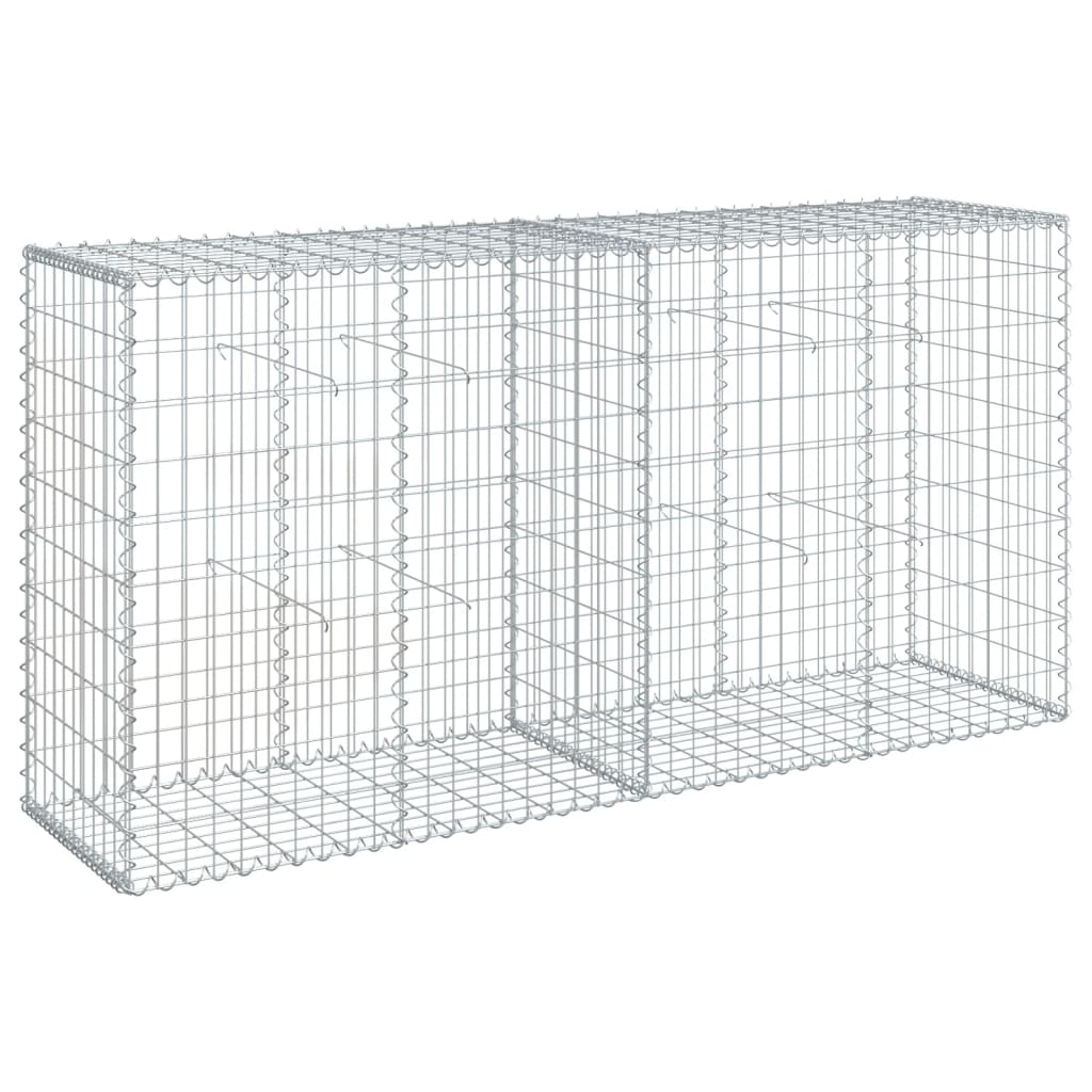 Gabion with Lid 200 x 50 x 100 cm Galvanized Iron