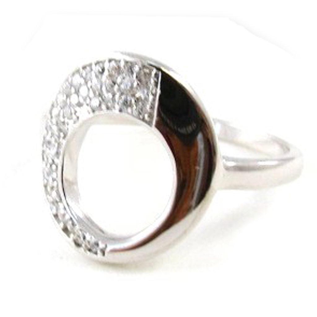 Silver Ring 'Sissi' White Silver (rhodium) - 15 Mm