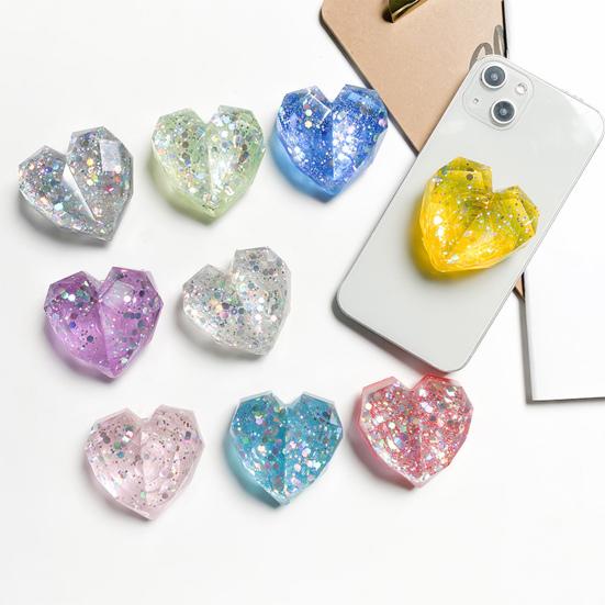 Мобильный телефон Палец Телескопический Цветной Блестки Держатель Универсальный 3D Сердце Любви Складной Телефон
